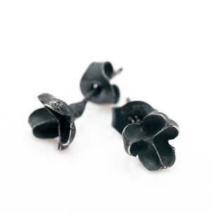 The seed capsule studs - oxidized Silver