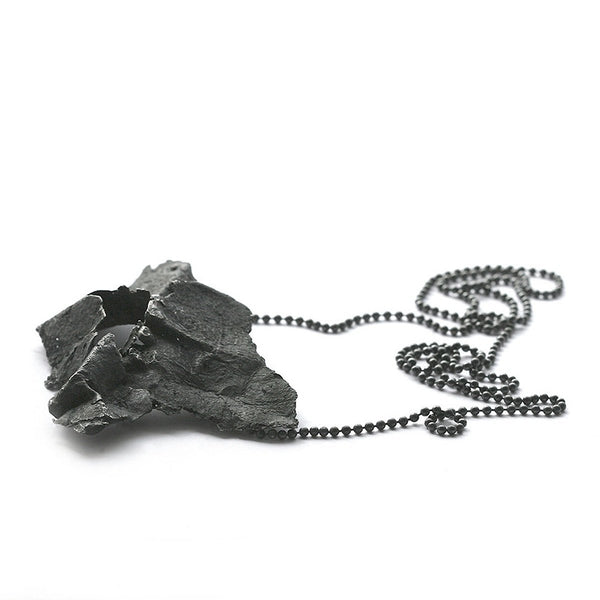 The tissue paper necklace - oxidized Silver