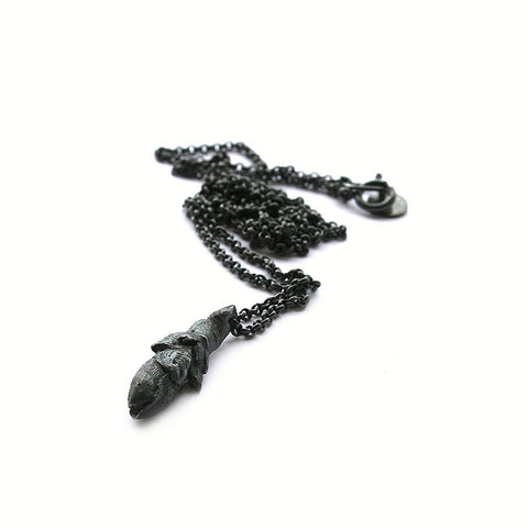 The bud necklace - oxidized Silver