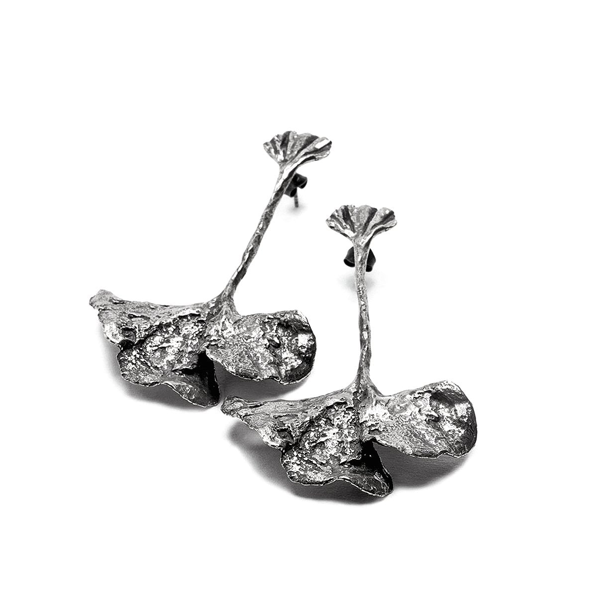 The fan earrings - oxidized Silver