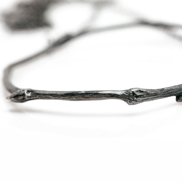 The branch necklace - Stainless Steel/Oxidized 925 Silver