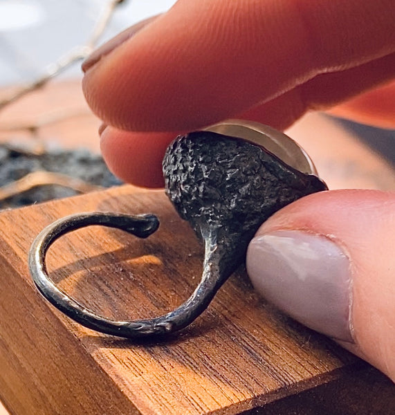 The oak ring - Oxidized Silver/Silver Large